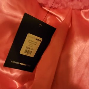 Pink fur coat